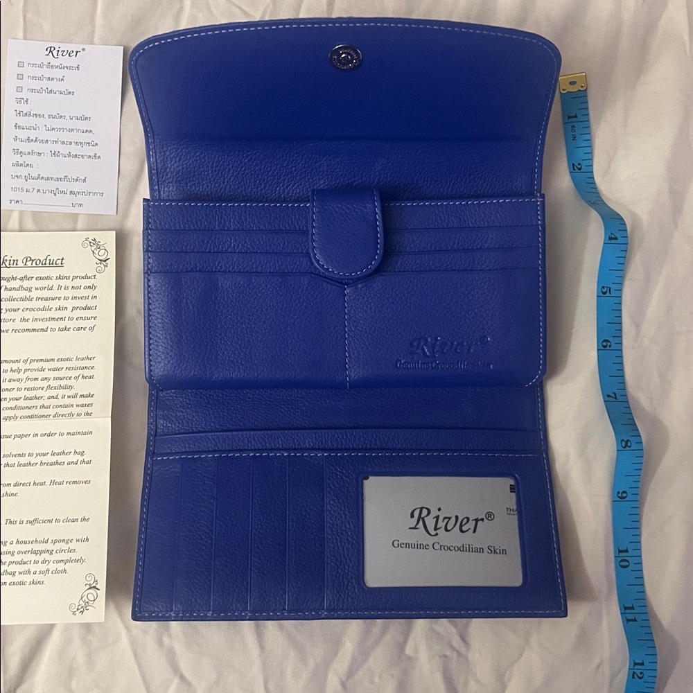 River Crocodile Skin Wallet Periwinkle-Blue - Picture 9 of 9